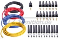 high performance ignition cable set for 12 cylinder engines, 8 mm in black, red, blue and yellow
