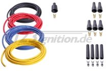 high performance ignition cable set for 4 cylinder engines, 8 mm in black, red, blue and yellow