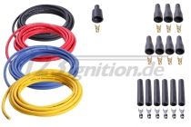 high performance ignition cable set for 6 cylinder engines, 8 mm in black, red, blue and yellow